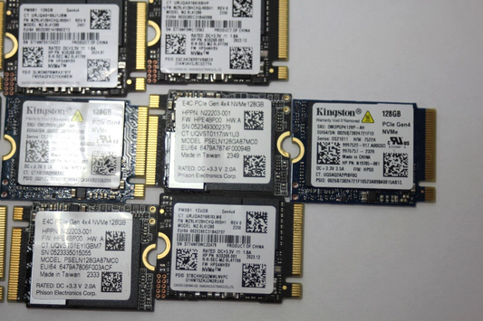 LOT of 10pcs 128GB M.2 PCIE NVME 2230 SSD 100% Health WD, SAMSUNG, KINGSTON