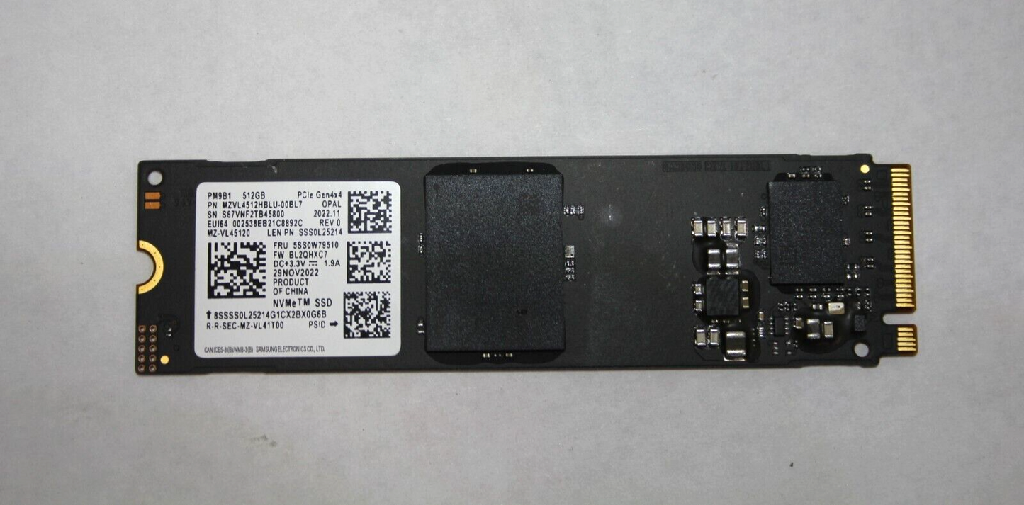 Samsung PM9B1 512GB 2280 M.2 SSD NVMe PCIe 4.0 Gen4 x4 MZ-VL45120