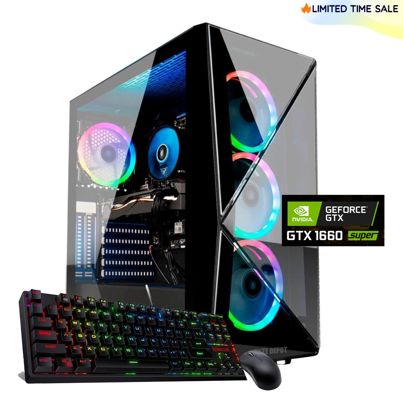 Gaming PC Desktop Computer i7,Up to 32GB RAM 4TB SSD NVIDIA GTX 1660 S ...
