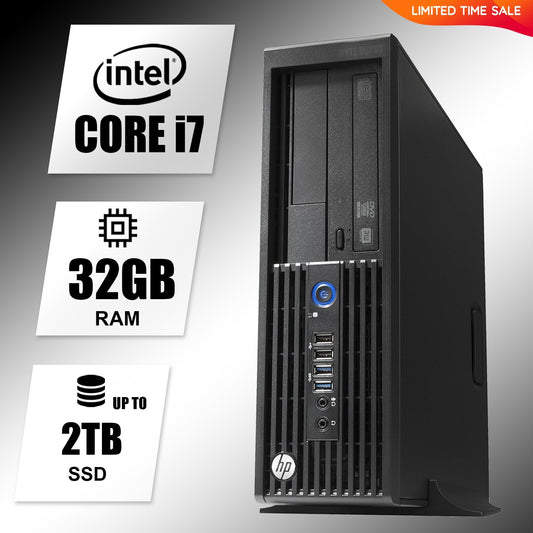 HP Desktop Computer PC i7 Workstation, Up to 32GB RAM 2TB SSD,Windows 11, DVD-RW