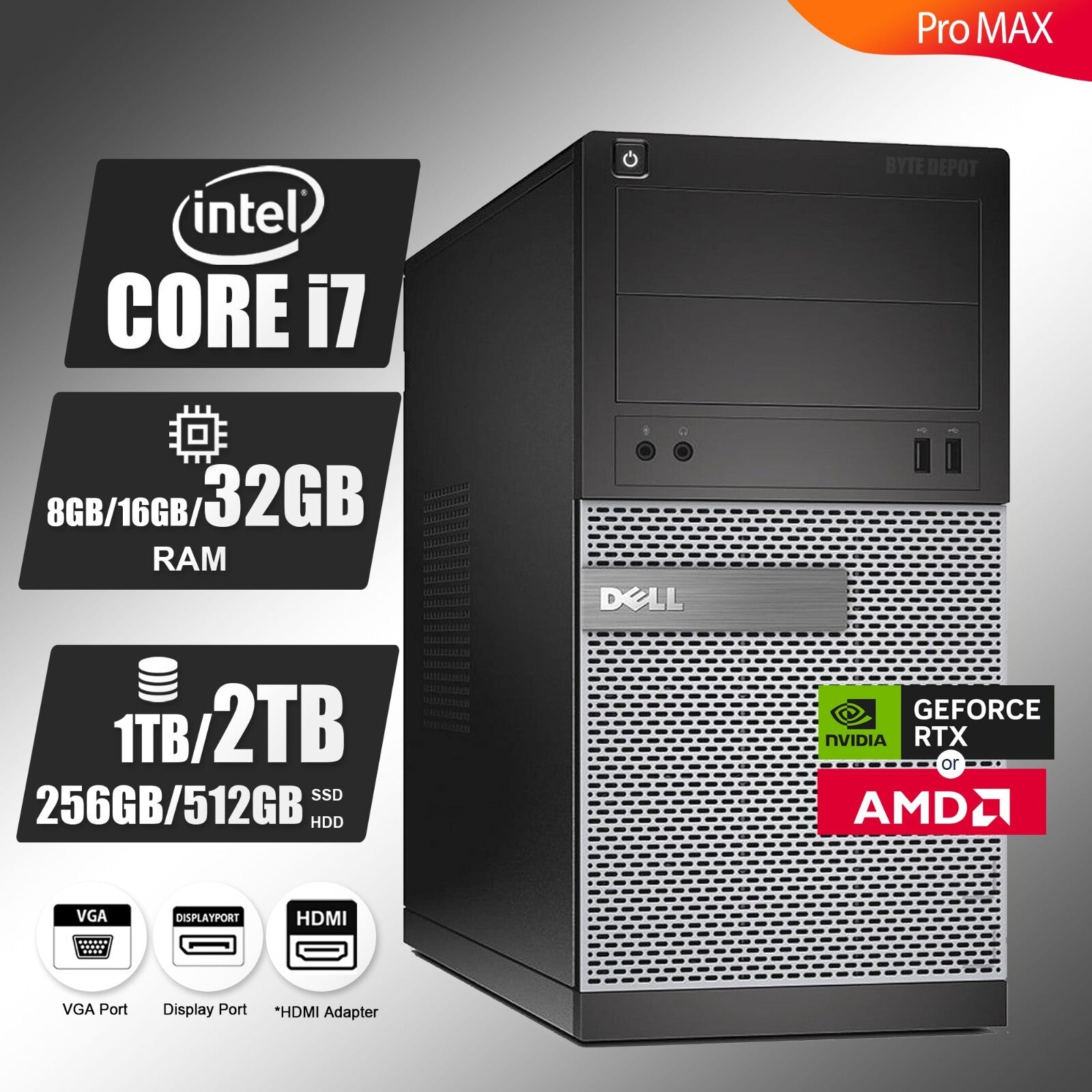 Gaming PCs & Dell, HP Desktop Computers for Office & Home | Byte Depot