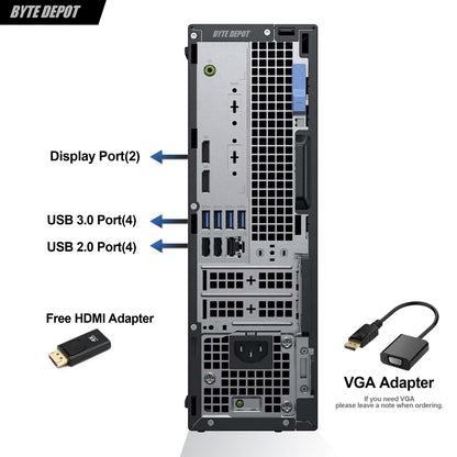DELL Desktop Computer PC Up to i7 9TH, 64GB RAM 2TB SSD,  Windows 11,WIFI BT
