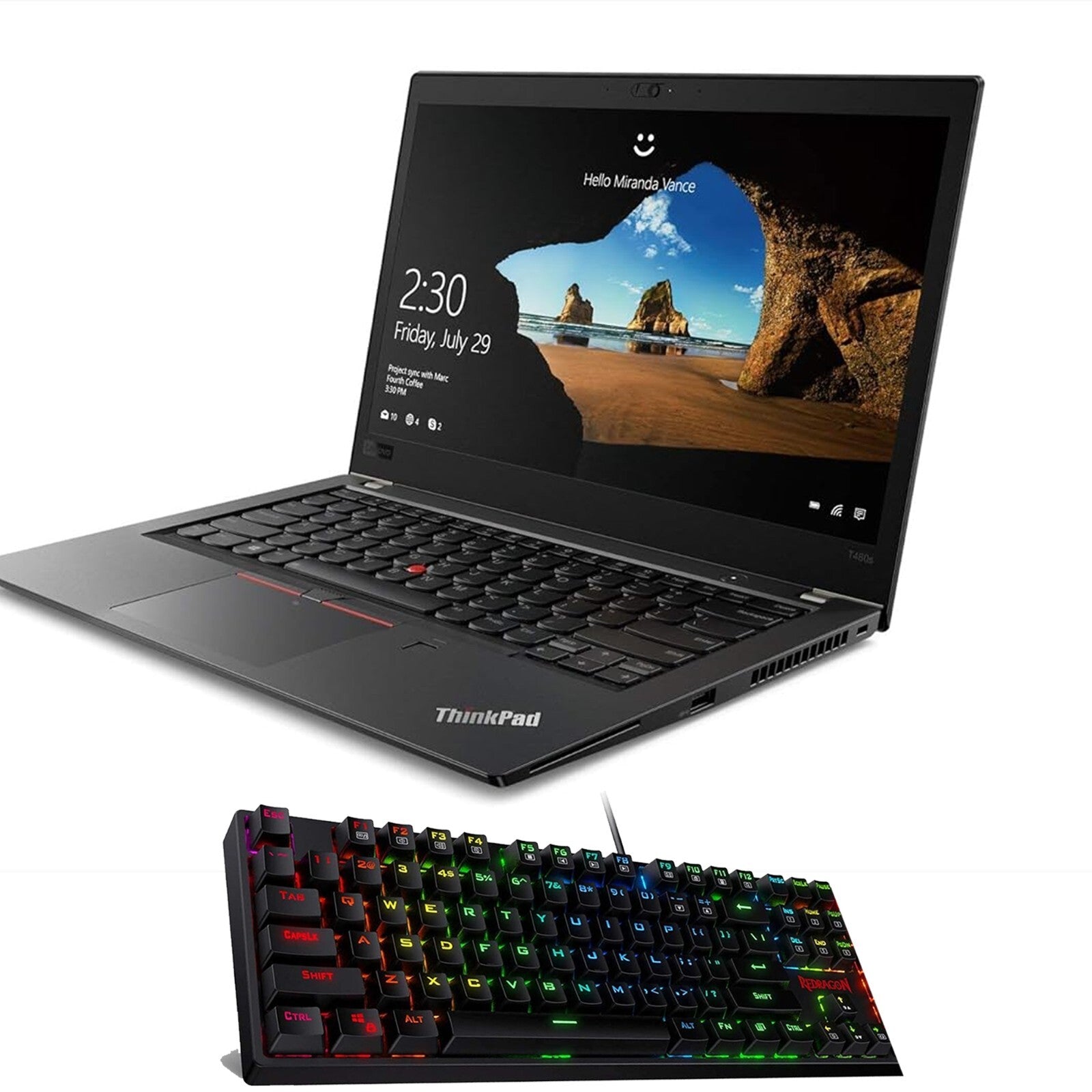 Lenovo ThinkPad 14 FHD i5 8TH, 24GB RAM, 512GB M.2 NVMe SSD, Win11 + RGB Mech KB