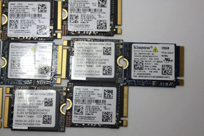 LOT of 10pcs 128GB M.2 PCIE NVME 2230 SSD 100% Health WD, SAMSUNG, KINGSTON