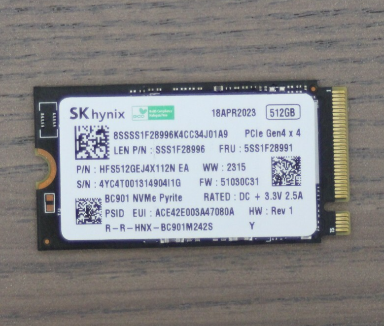 SK Hynix BC901 512GB M.2 2242 PCIe Gen4x 4 NVMe SSD - HFS512GEJ4X112N