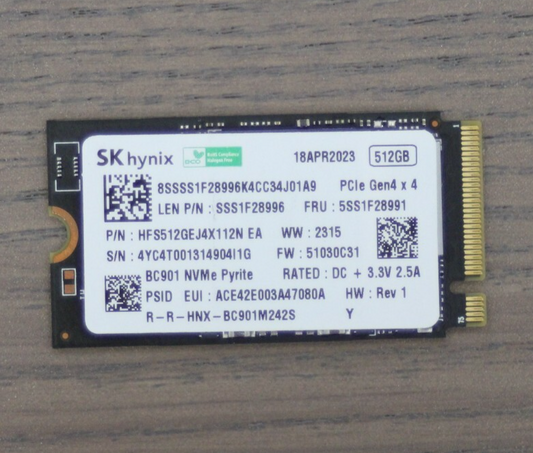 SK Hynix BC901 512GB M.2 2242 PCIe Gen4x 4 NVMe SSD - HFS512GEJ4X112N