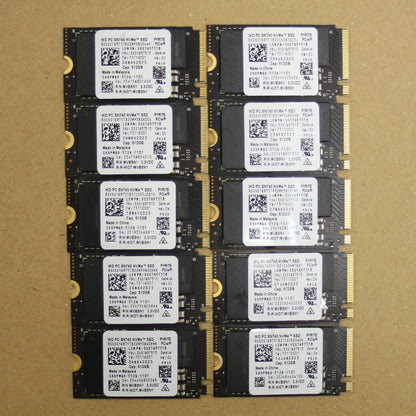 Lot of 10 WD PC SN740 512GB M.2 2242 NVMe PCIe Gen4 SSD SDDPMQD-512G 5SS1G97513
