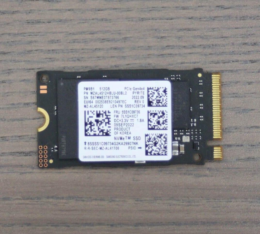 Samsung PM9B1 - 512GB - M.2 2242 PCIE Gen4X4 NVME SSD - MZ-AL45120