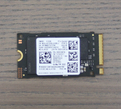 Samsung PM9B1 - 512GB - M.2 2242 PCIE Gen4X4 NVME SSD - MZ-AL45120