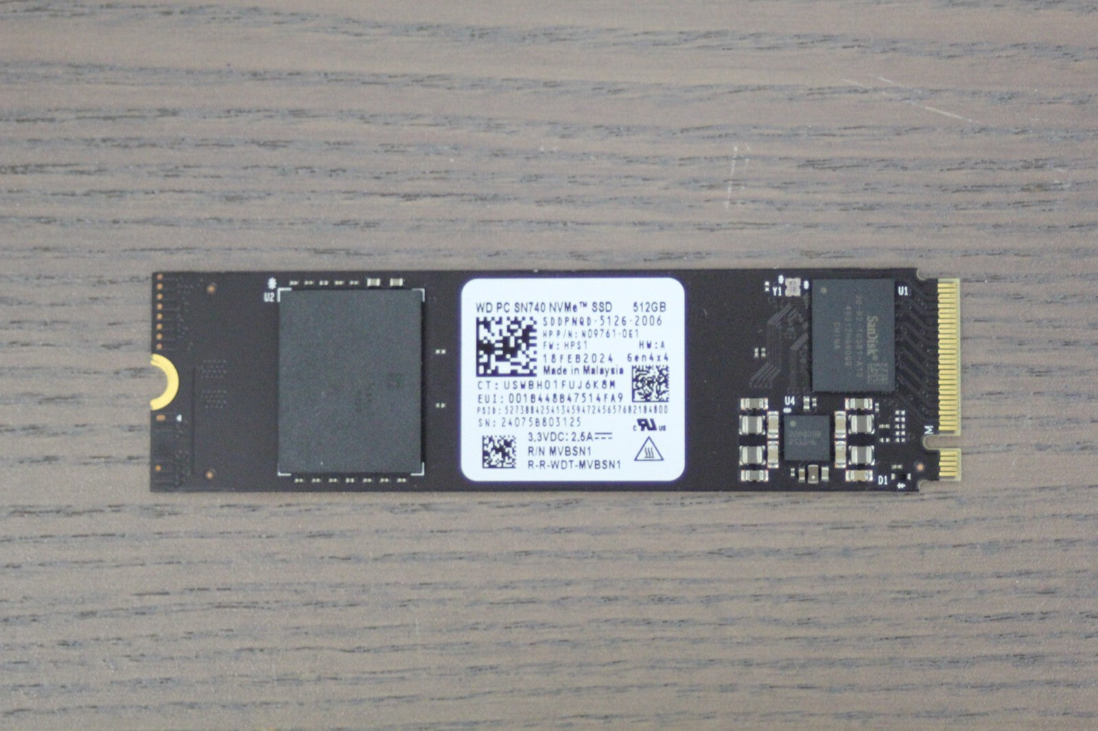 Western Digital PC SN740 512GB M.2 2280 NVMe Internal SSD Gen4 x4 (SDDPNQD-512G)