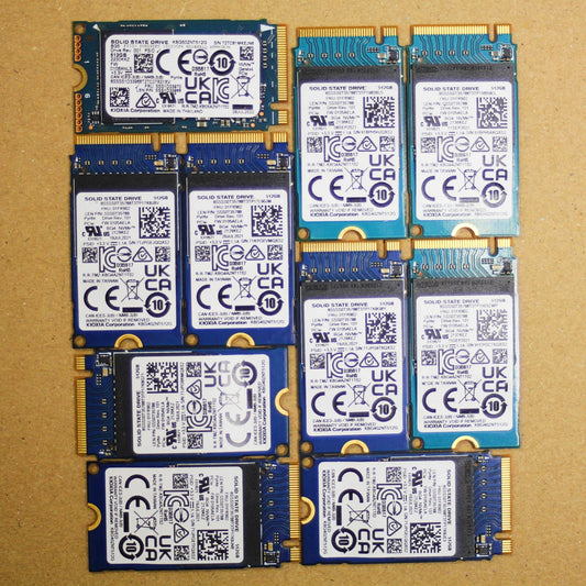 Lot of 10 KIOXIA BG5/BG4 512GB M.2 2242 NVMe PCIe SSD KBG40ZNT512G KBG50ZNT512G