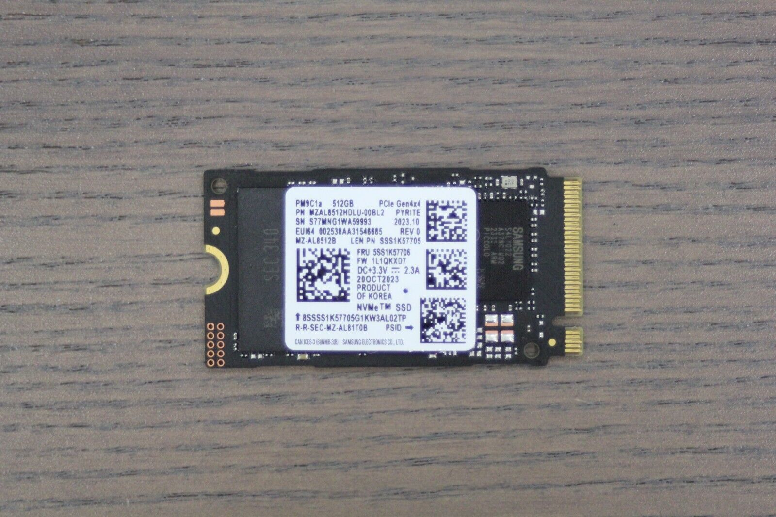 Samsung PM9C1a - 512GB SSD M.2 2242 NVME PCIe Gen4x4 - MZ-AL8512B - MZAL8512HDLU