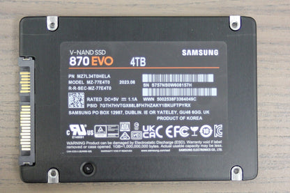 Samsung 870 EVO 4TB 2.5" SATA SSD (MZ-77E4T0) 90-99% Health Report Included